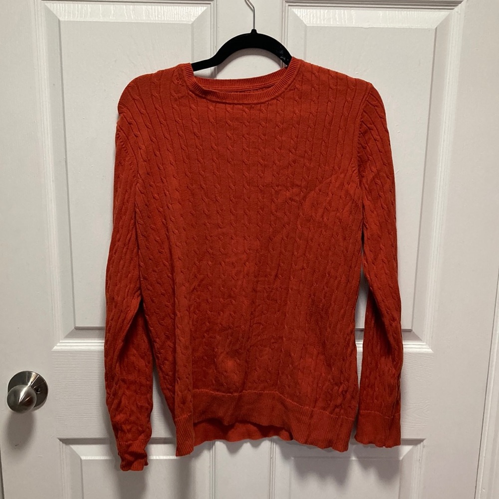 Kim Rogers cable knit crew neck sweater size Medium